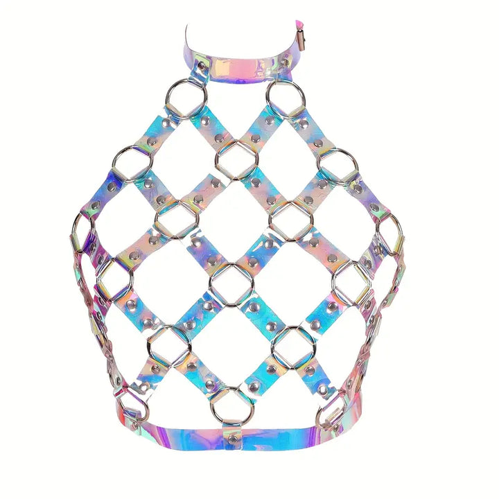 Sexy Regenbogen Leather Body Harness für Frauen – Verstellbares Strapsgeschirr, Festival & Rollenspiel