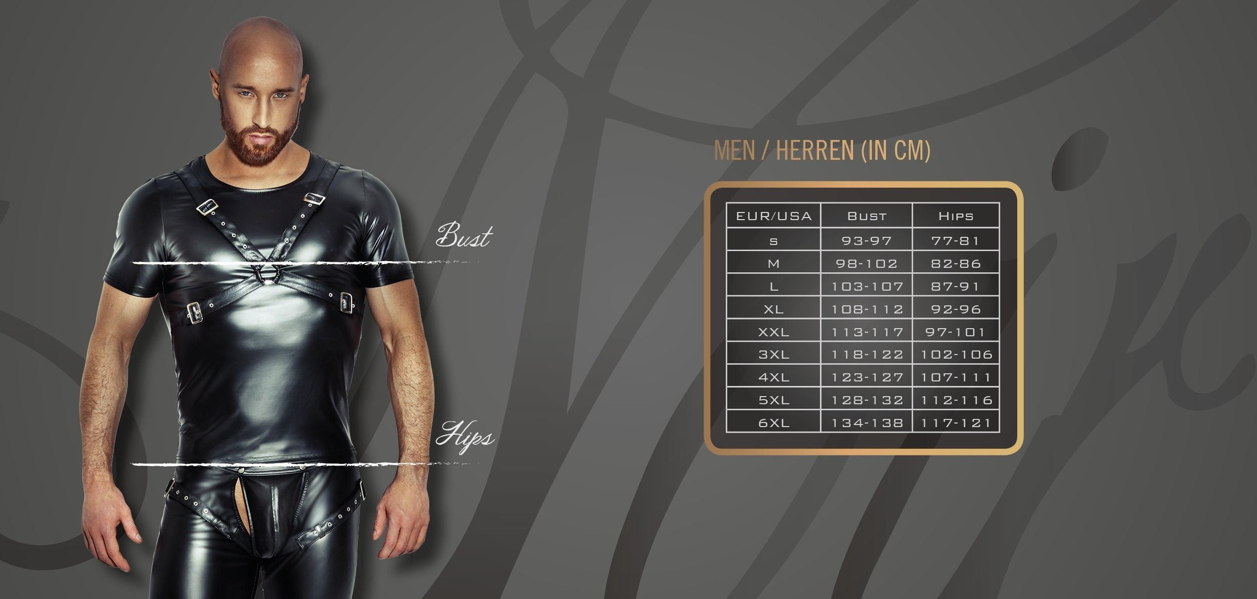 Noir Handmade H029 Herren Wetlook-Shirt mit transparentem Tüll-Einsatz