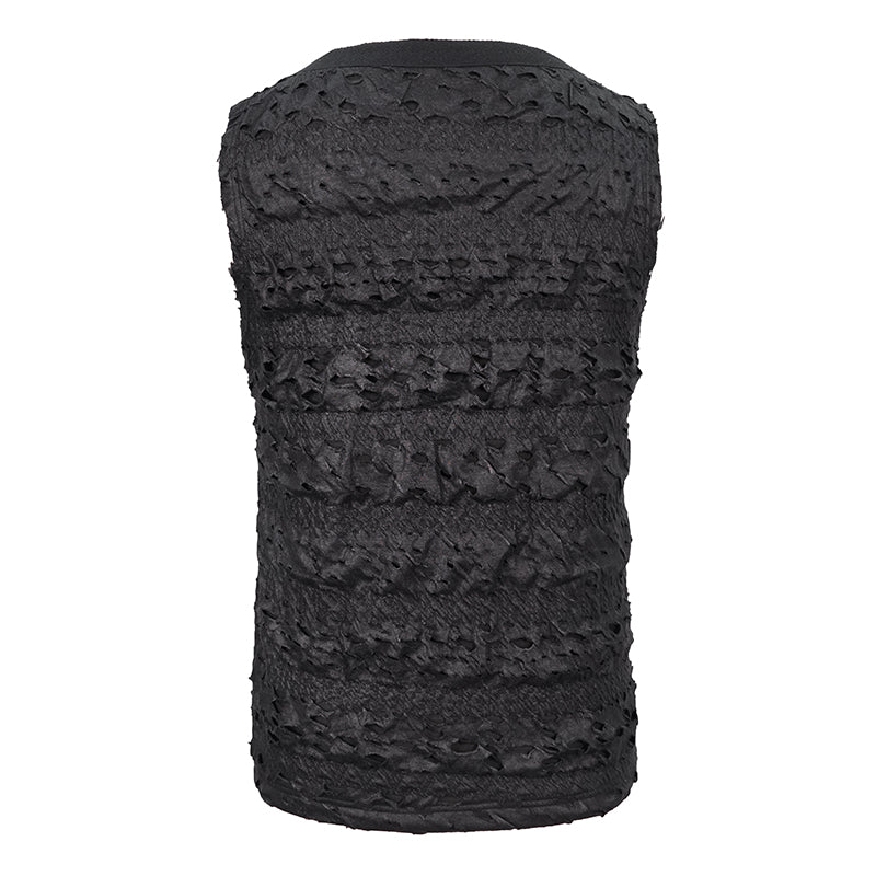 Devil Fashion Indestructible Tank Top - Ribcage Gothic Vest with Rib Cage Chains