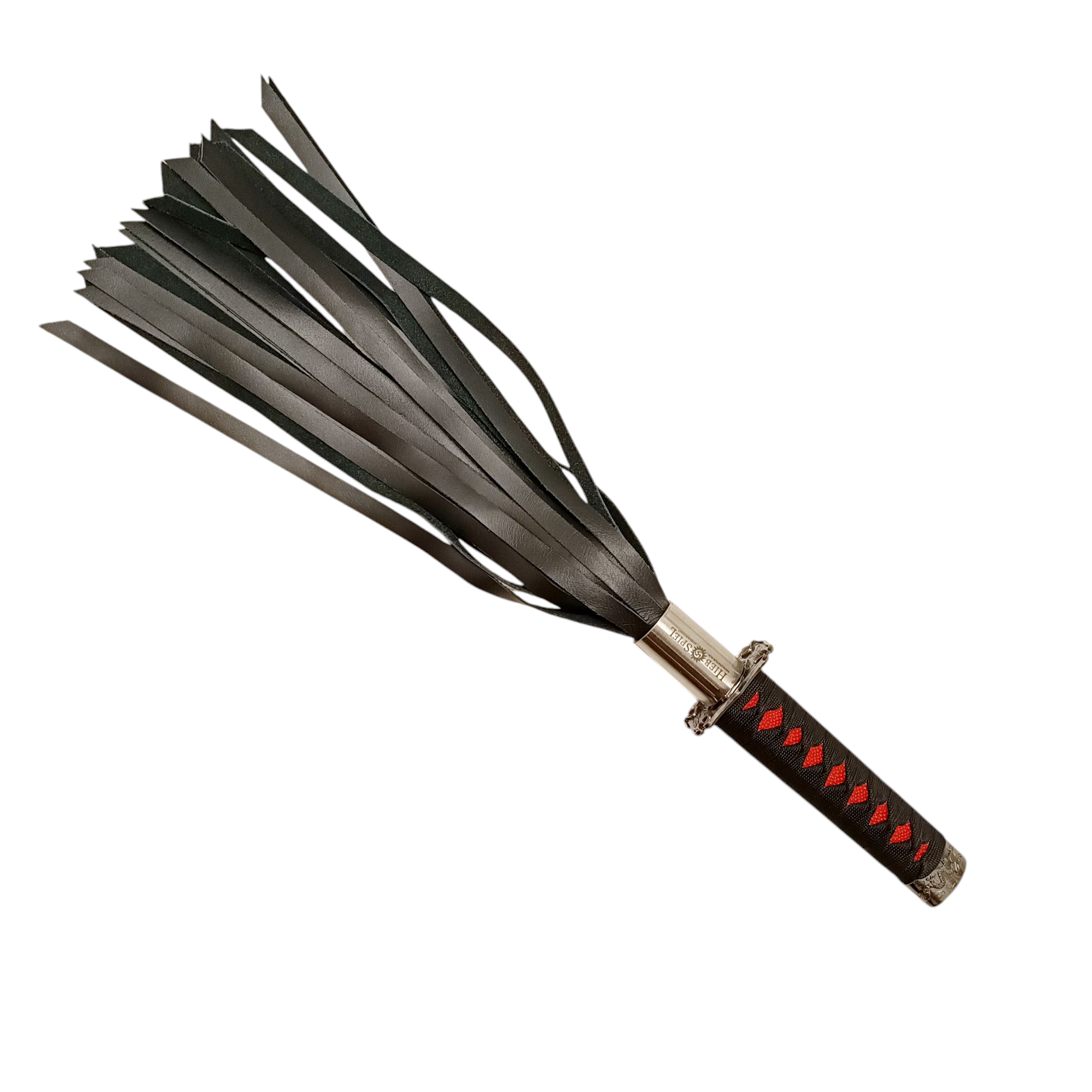 Flogger mit einem Griffstück eines Katana-Schwertes aus Kalbsleder