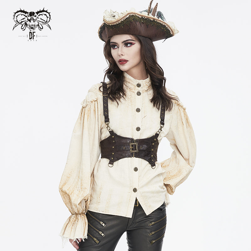 Devil Fashion – Steampunk Unterbrust-Korsett „Steamline Empress“ mit Harness