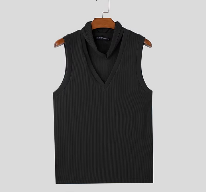 Dual Pulse – Gestreiftes Tanktop mit doppeltem Kragen