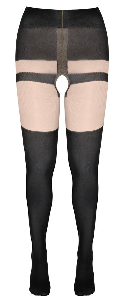 Ouvert-Straps-Strumpfhose im Trachten-Look – Mit raffinierter Schnür-Optik