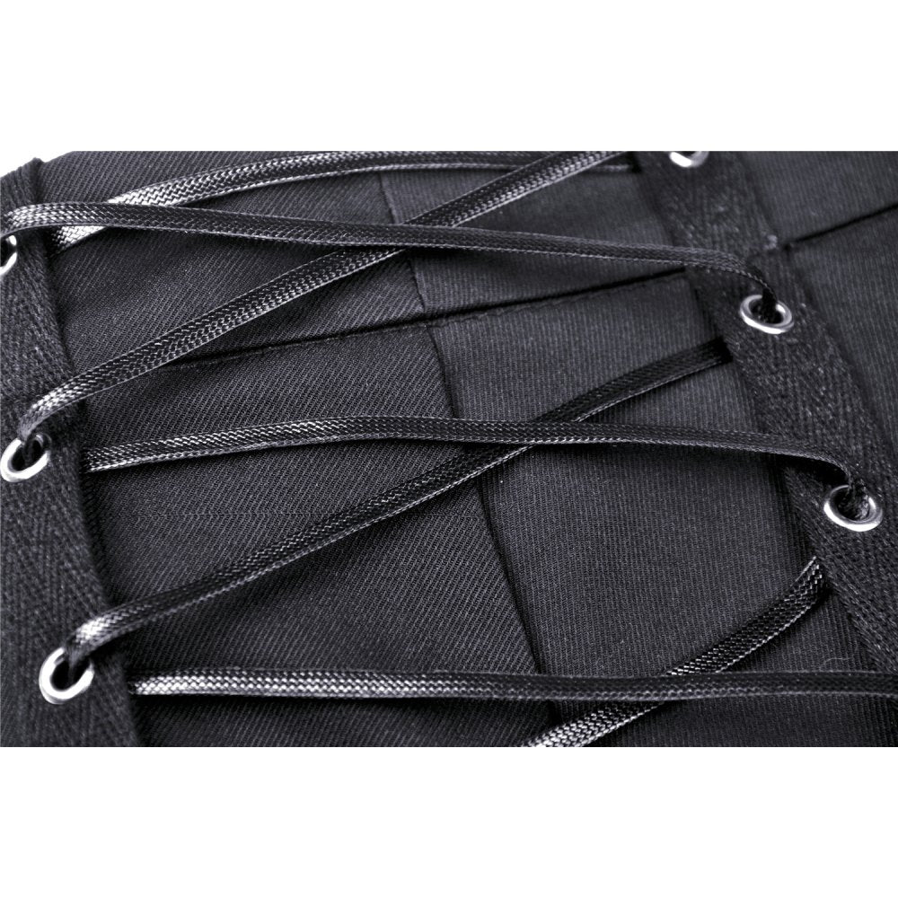 Kurzer Rock mit integriertem Beinharness, abnehmbarer Tasche und Taillengürtel –gothic Club-Outfit und auffälliges Partyoutfit - perfekt zu schwarzen boots