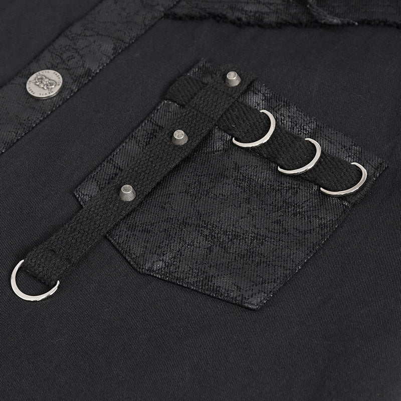 Devil Fashion "Dead" Herren Weste – Distressed Punk Denim mit D-Ringen & Skull-Nieten