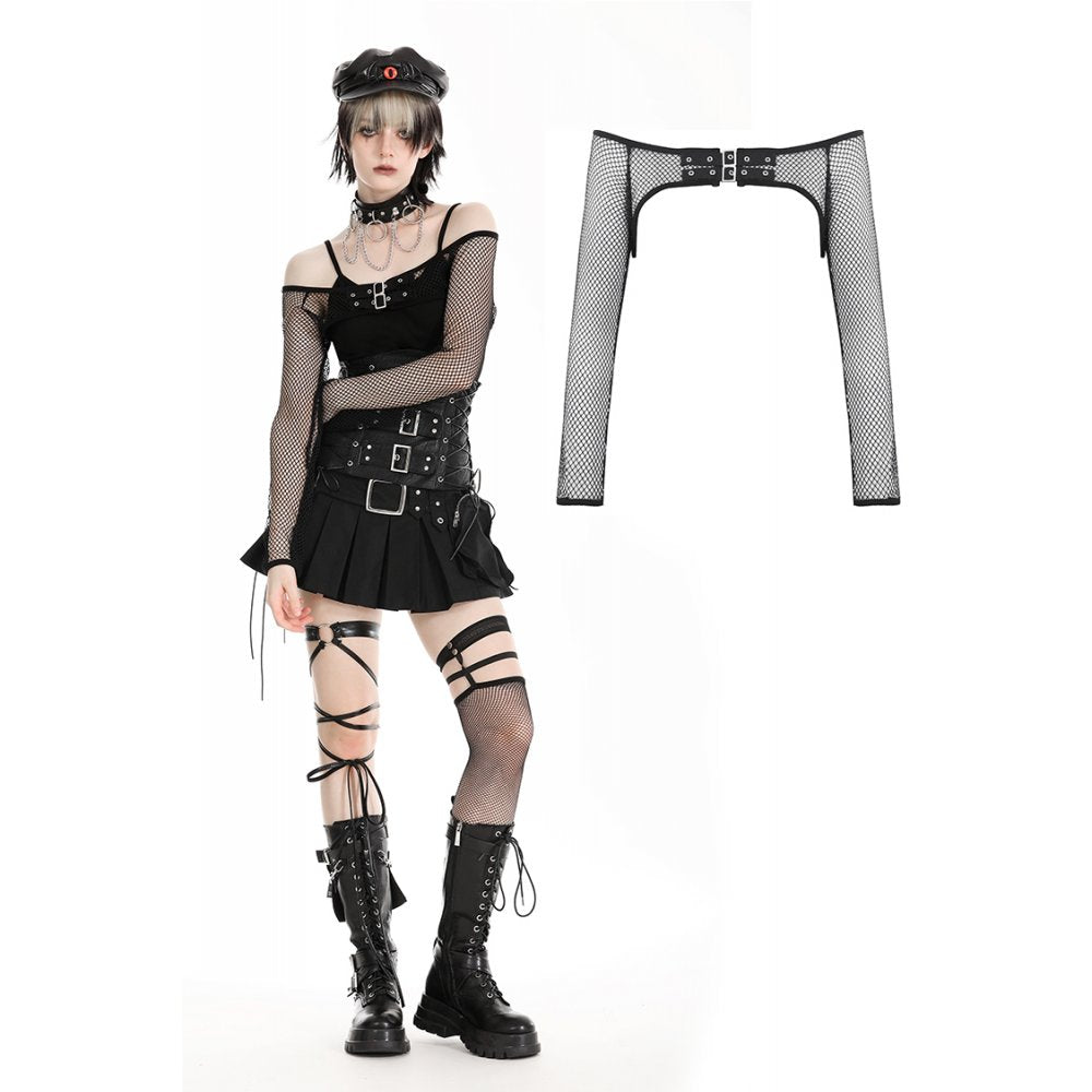 Transparentes Punk-Cape „Midnight Veil“ aus Mesh mit mystischem Flair – dramatisches Layering-Piece für verführerische Looks von mySecretKey