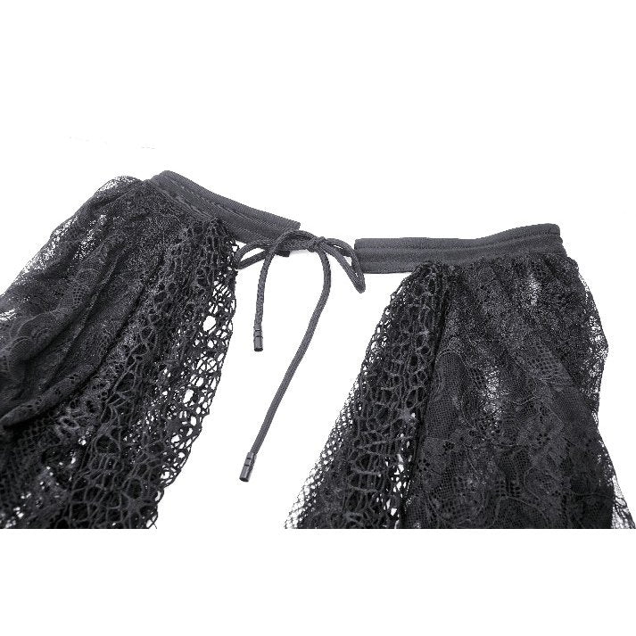 Langer Reifrock mit gerafftem Tüll und Spinnenweben-Optik – dramatisches Partyoutfit mit Gothic-Note, perfekt für Clubnächte, Halloween und extravagante Auftritte.