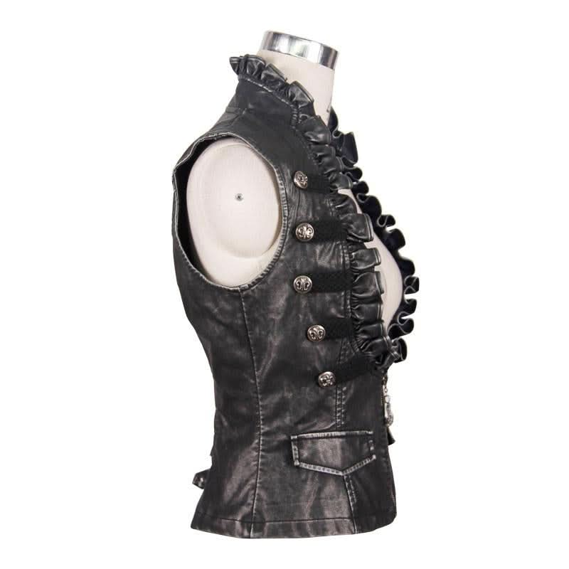 Devil Fashion Steampunk Kunstleder Weste
