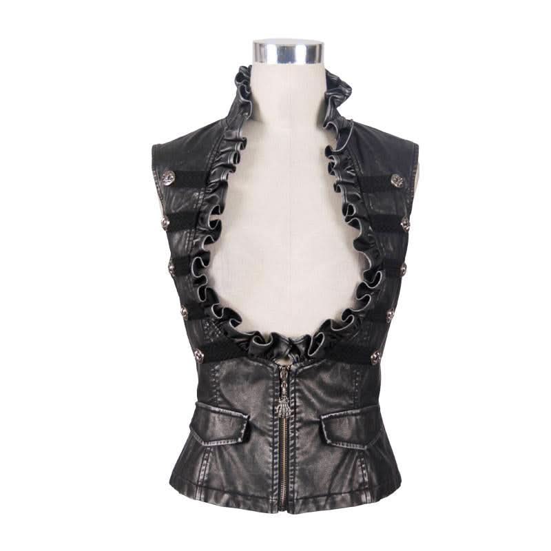 Devil Fashion Steampunk Kunstleder Weste