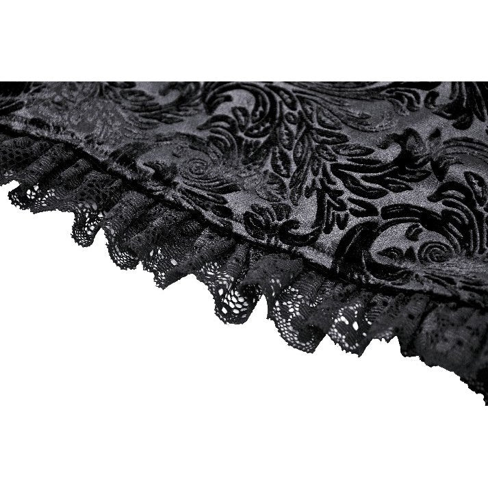 Velvet Throne – Samtige High-Waist Shorts mit Knöpfen & Spitze