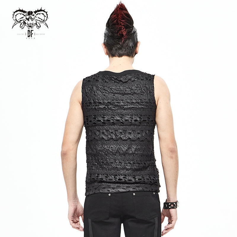 Devil Fashion Indestructible Tank Top - Ribcage Gothic Vest with Rib Cage Chains