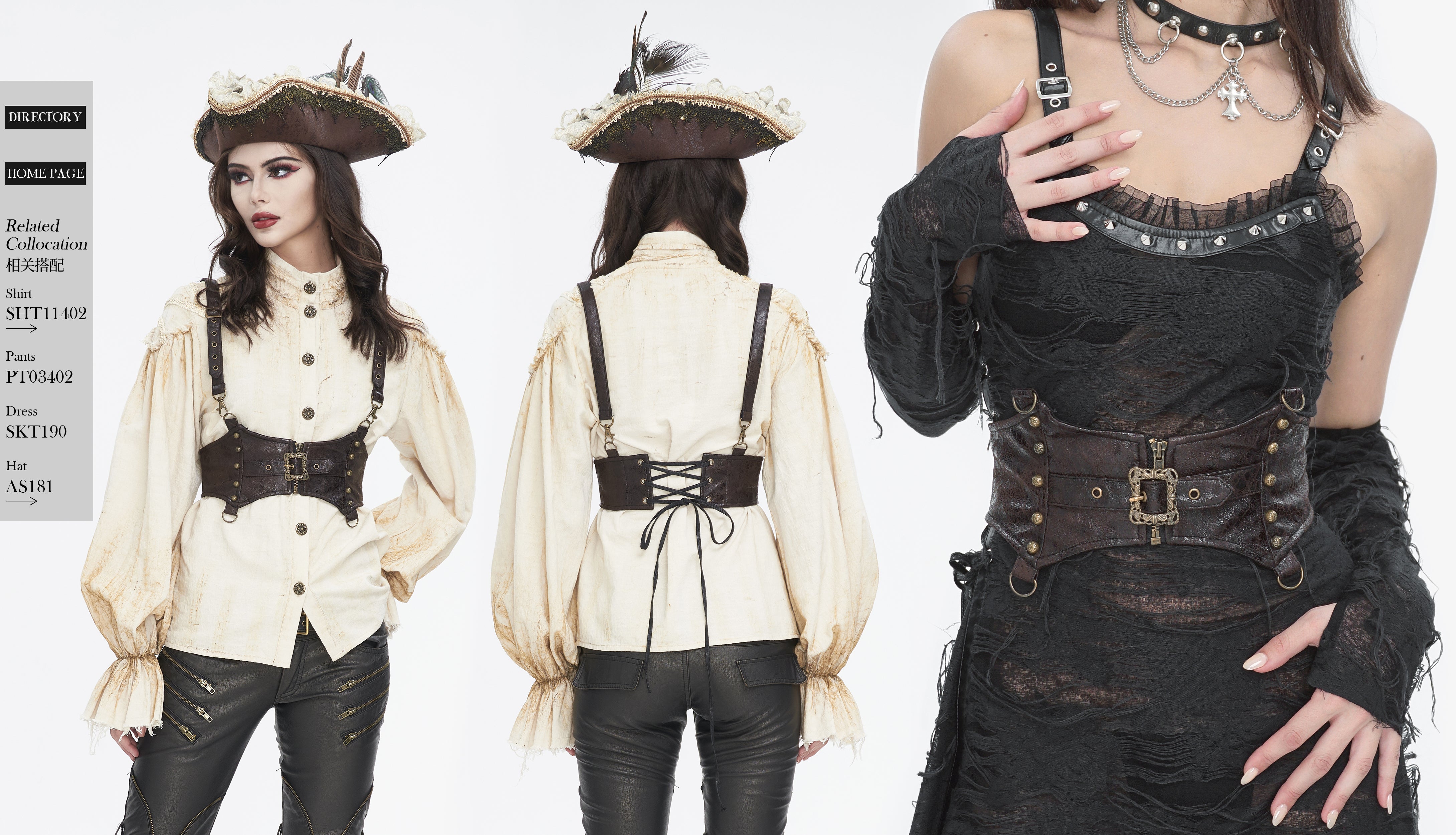 Devil Fashion – Steampunk Unterbrust-Korsett „Steamline Empress“ mit Harness