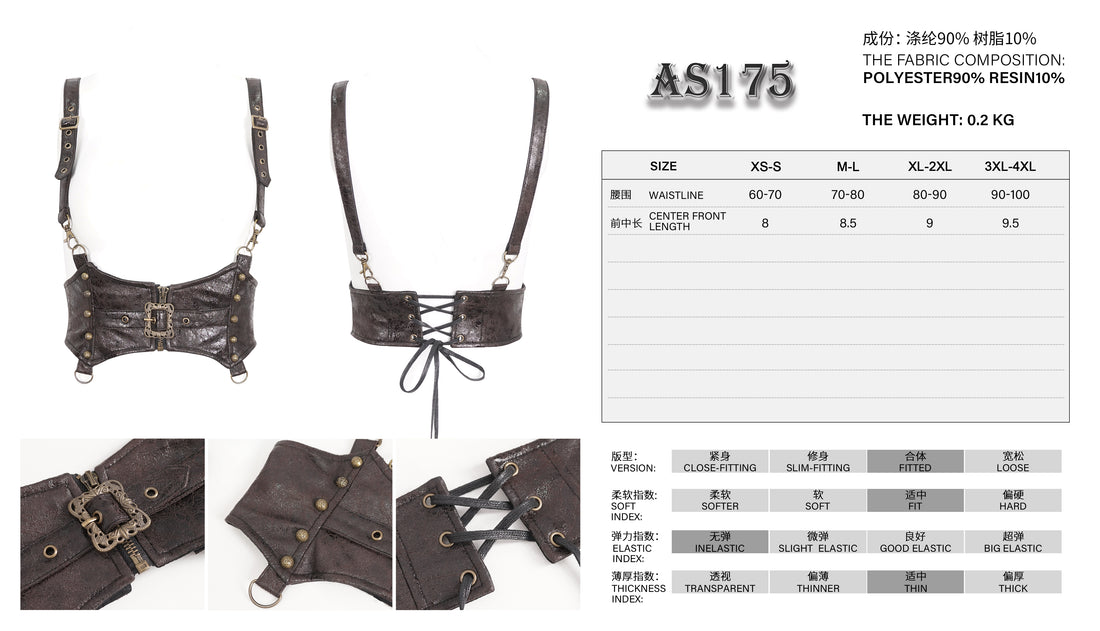 Devil Fashion – Steampunk Unterbrust-Korsett „Steamline Empress“ mit Harness