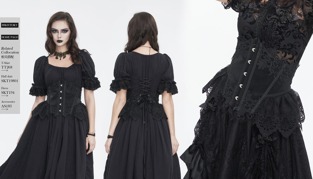 Devil Fashion Unterbrustkorsett aus Spitze – Gothic Cincher mit Stickerei