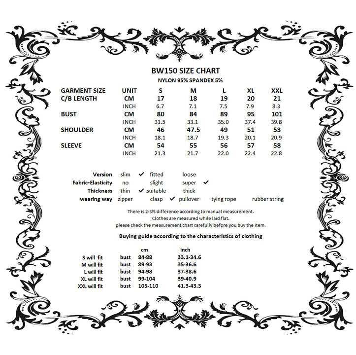 Größentabelle Damenbekleidung