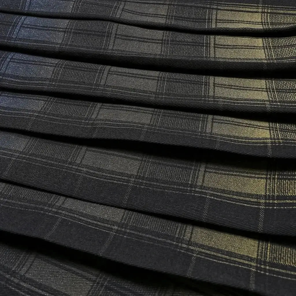 Gepresste Falten im Kilt, Detail der Bewegungsfreiheit und Form