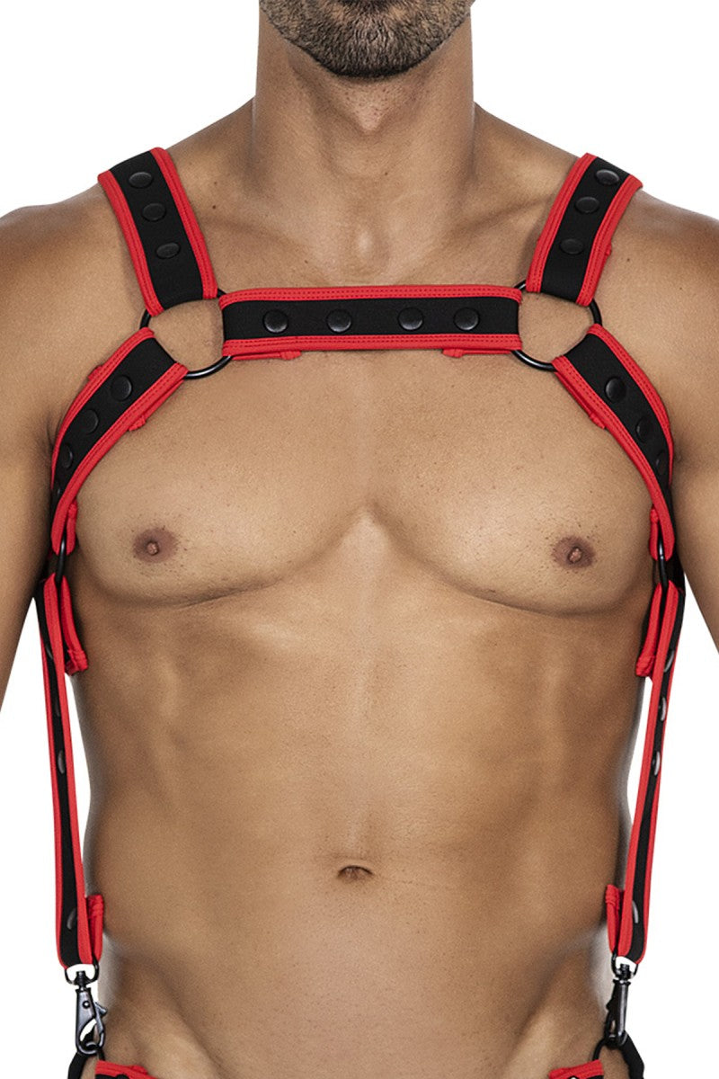 schwarz/roter Brust-Harness 05 - OS-0