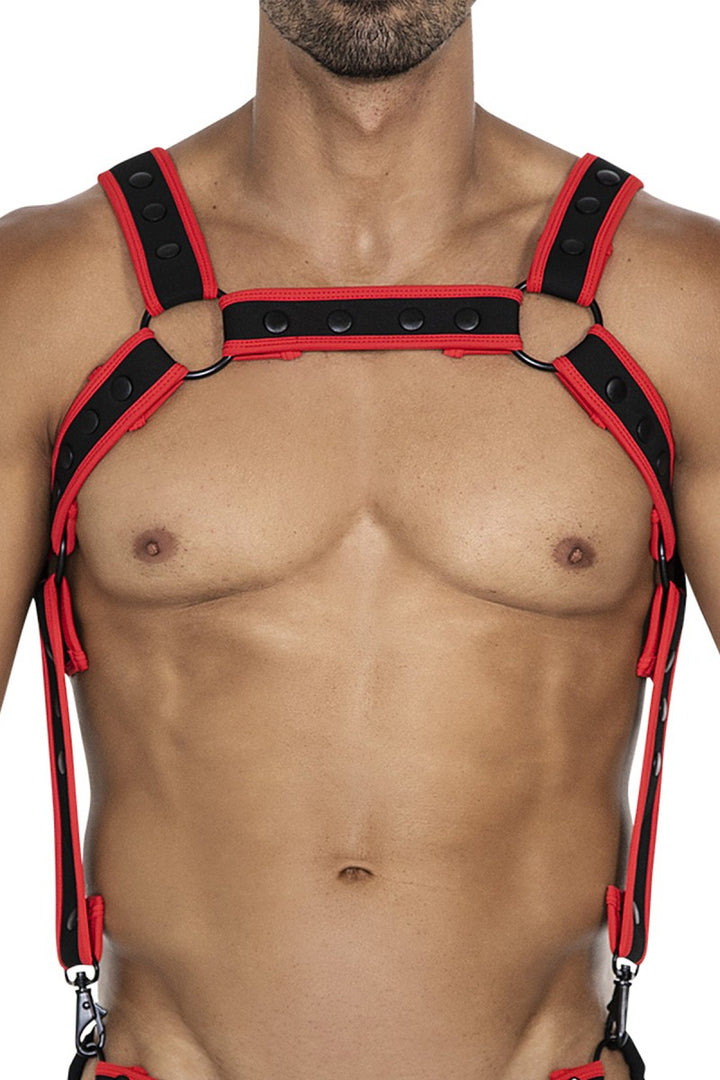 schwarz/roter Brust-Harness 05 - OS-0