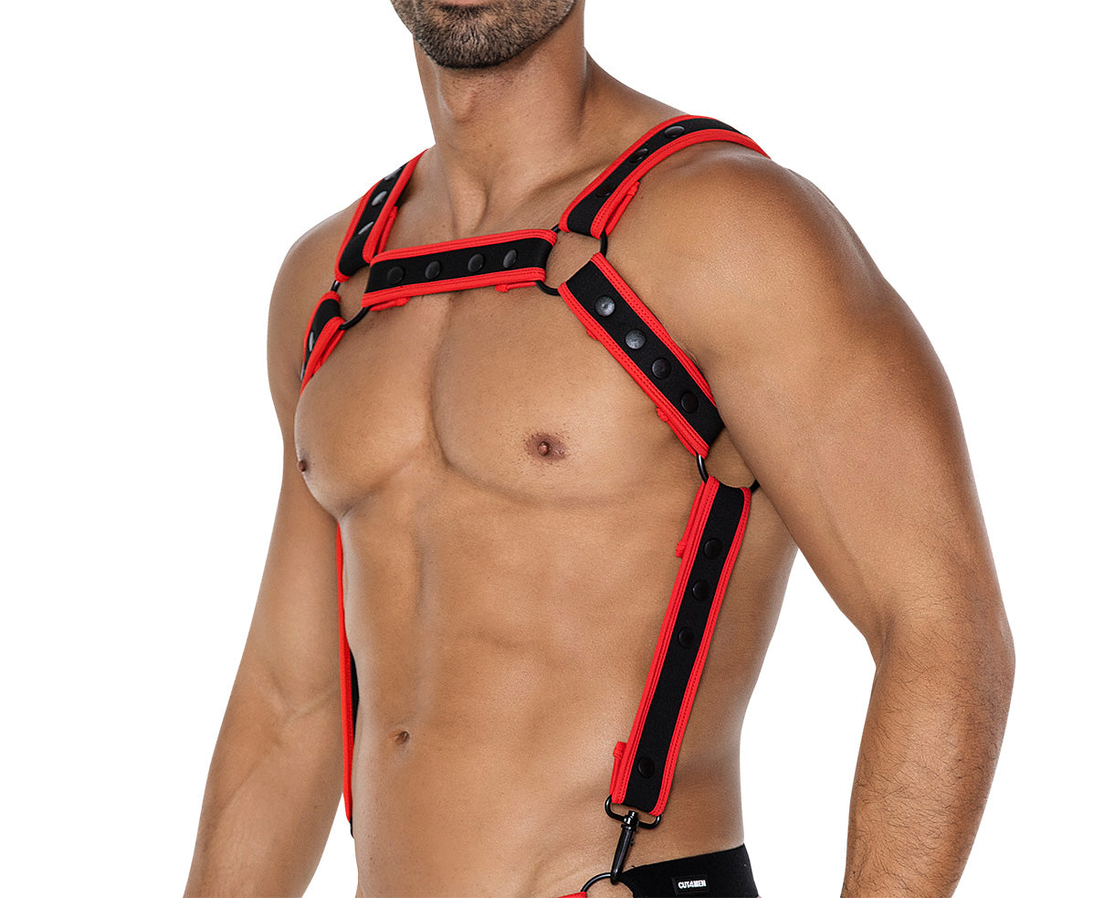 schwarz/roter Brust-Harness 05 - OS-3