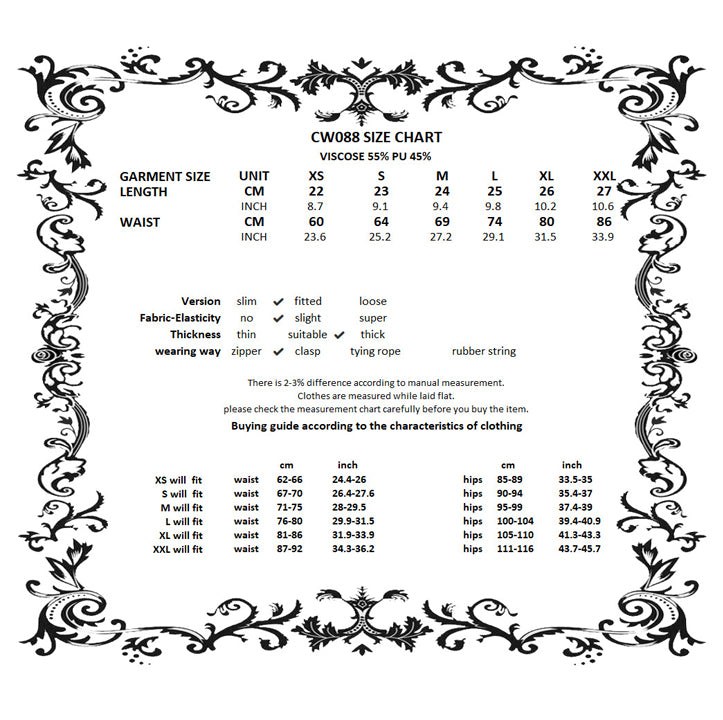 Größentabelle Damenbekleidung - mysecretkey