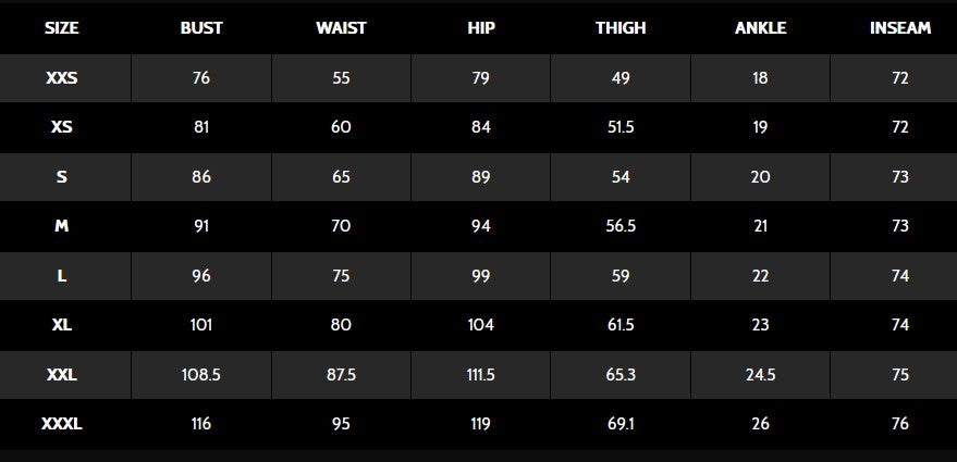 Größentabelle Celestial - mysecretkey