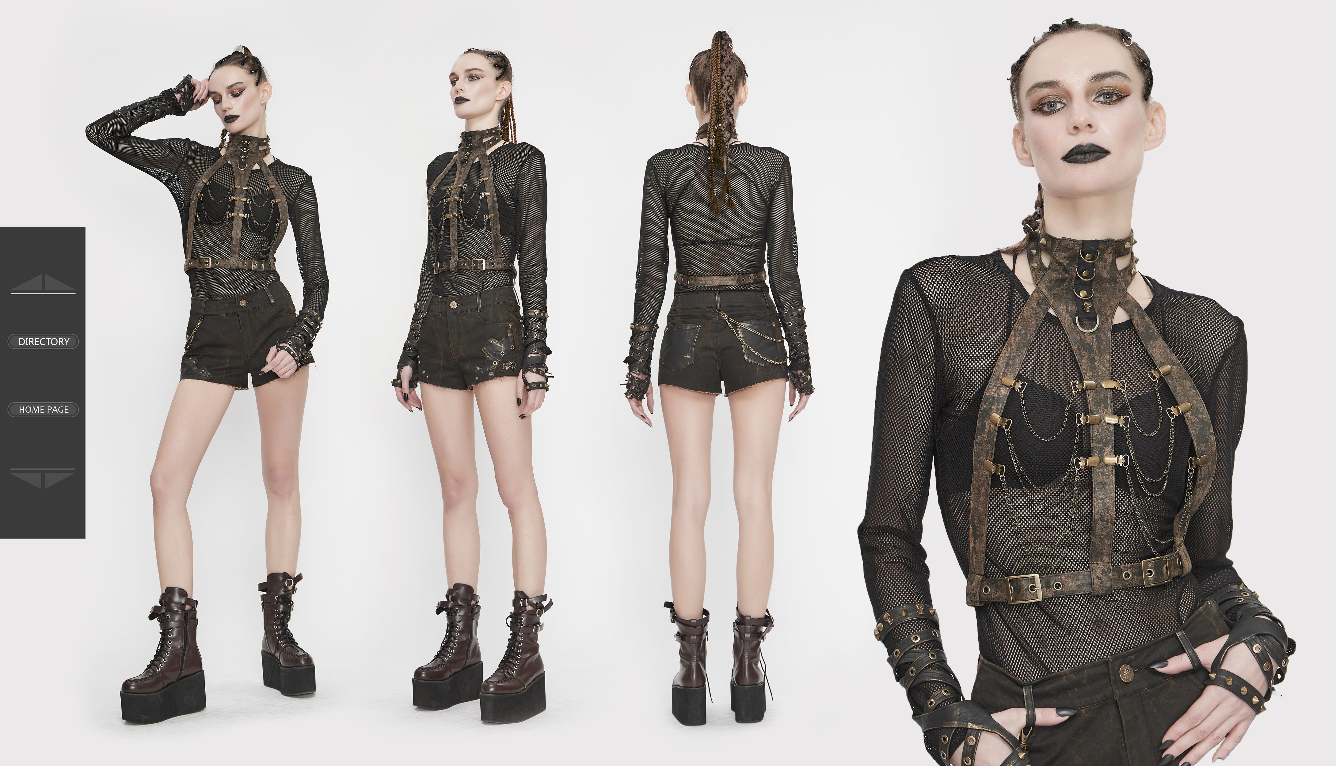 Dominantes Steampunk Harness für Fetish- und Gothic-Outfits