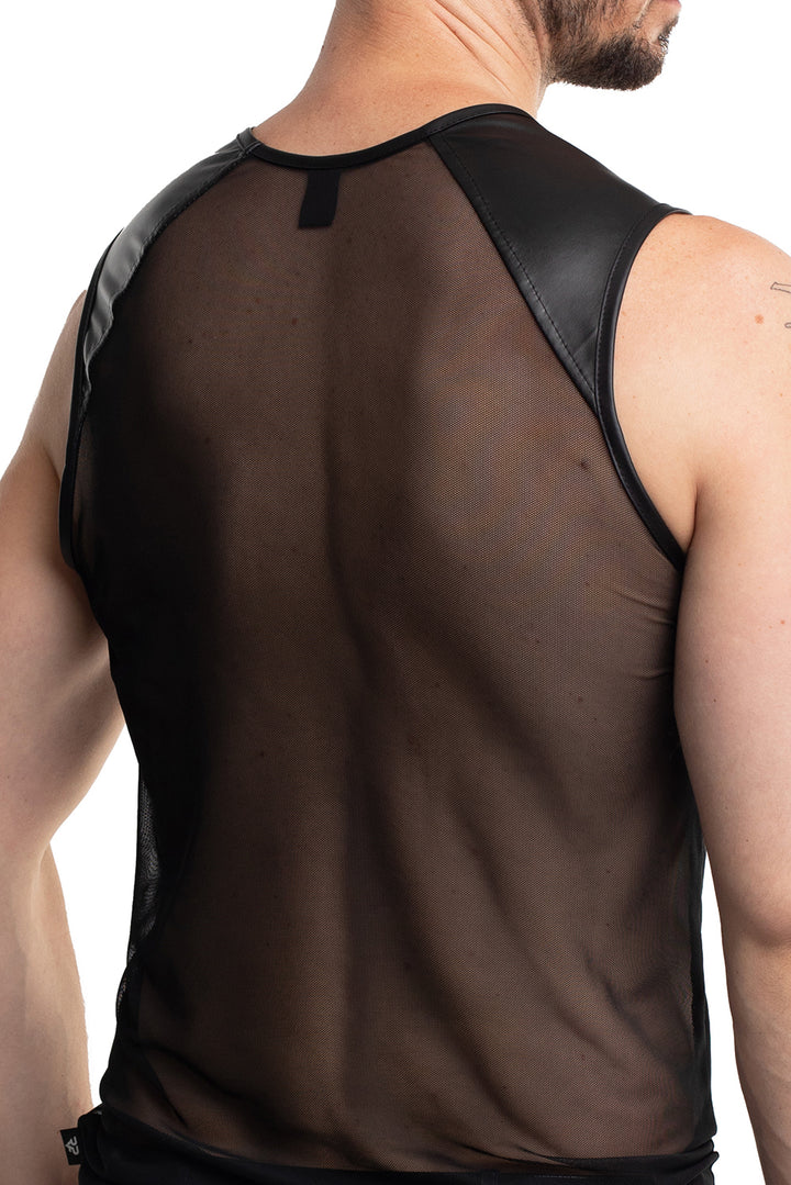 Transparentes Clubwear Tanktop für Herren mit körperbetontem Schnitt