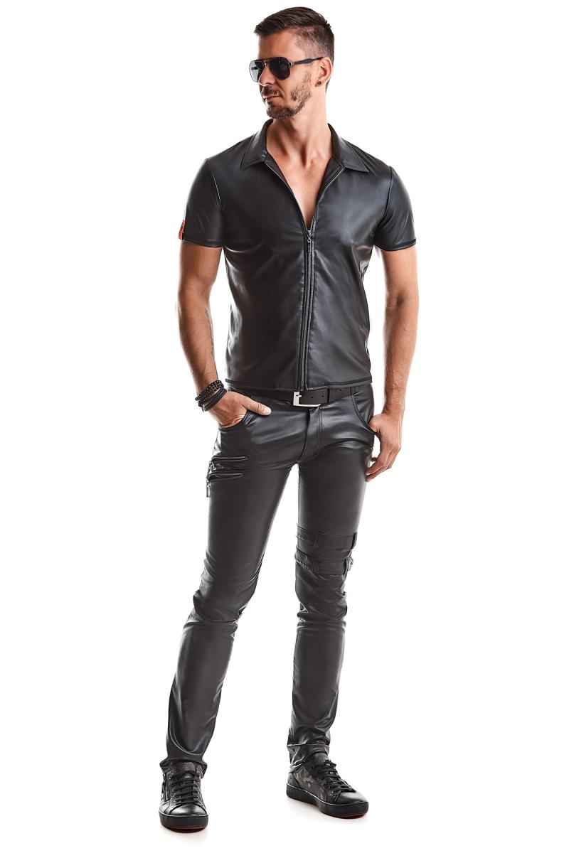 Kinky Herren Outfit mit Wetlook-Poloshirt für Club & Fetisch Nights