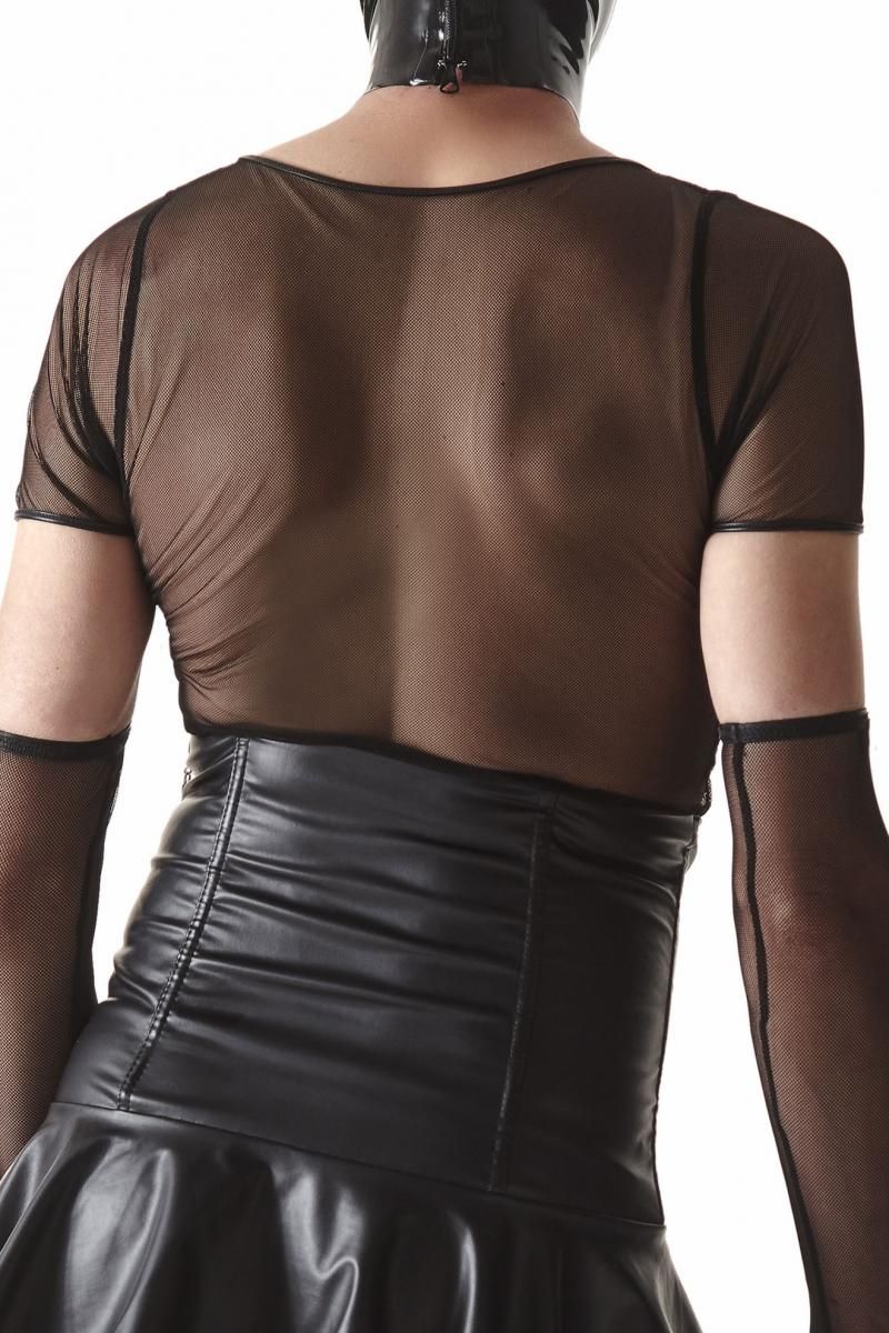 Schwarzes transparentes Netzshirt für Club & Nightlife