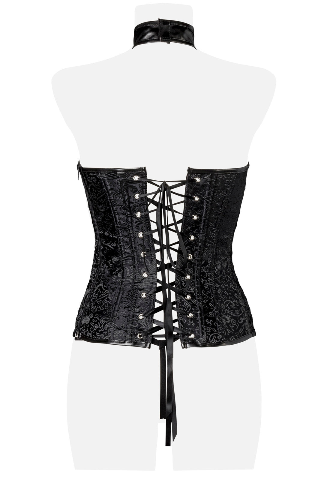 Rückenschnürung und figurformende Stäbchen – Grey Velvet Corsage