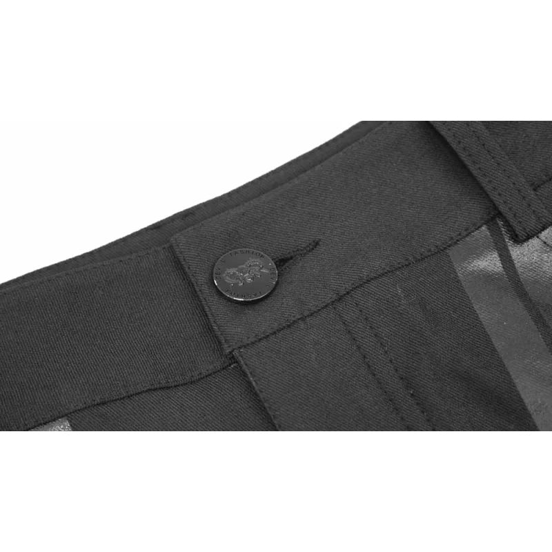 Schwarze Cyberpunk Herren Hose mit Lack-Details | Devil Fashion.
