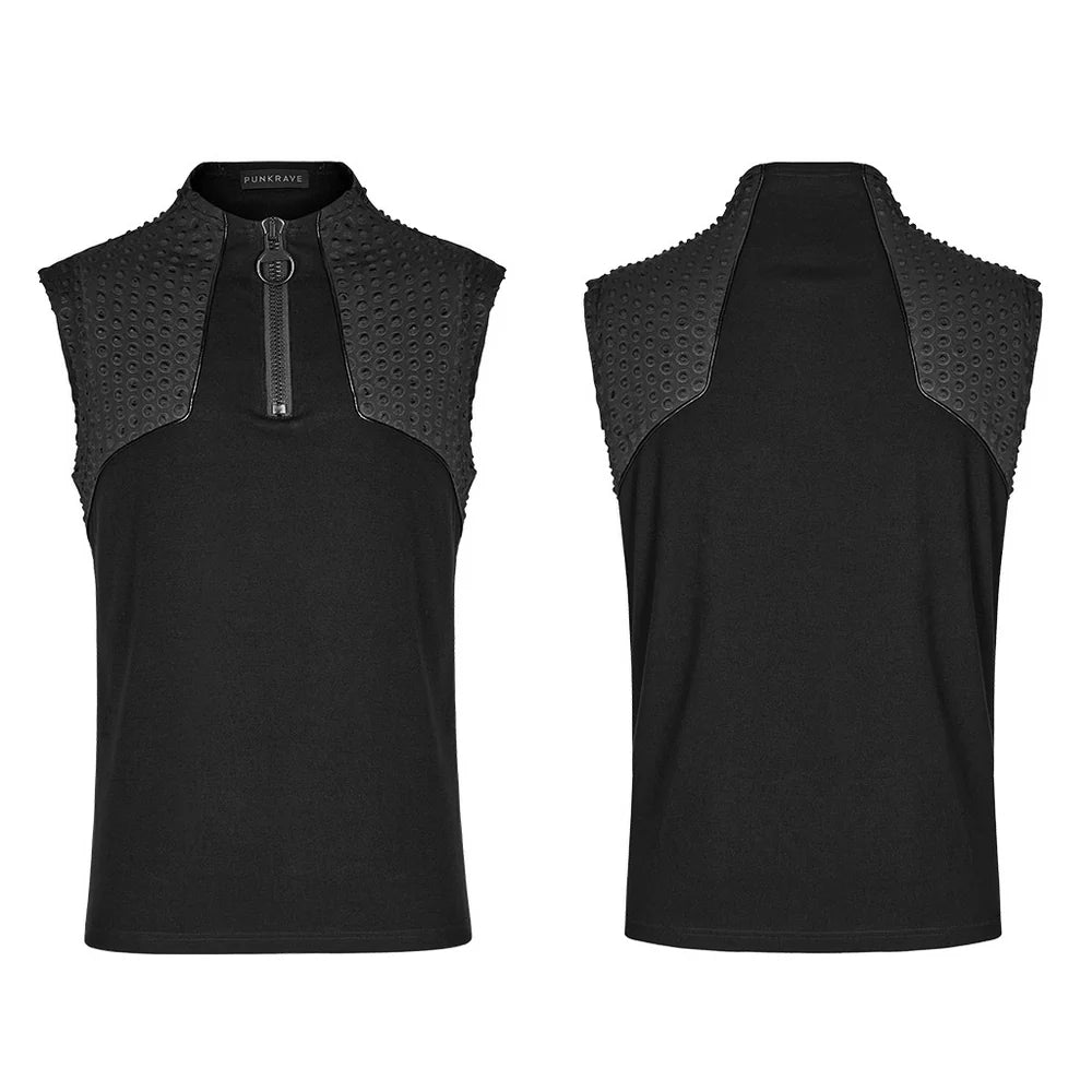 Cyber-Goth Tank Top Captain – Futuristisches Herren Top von Punk Rave.