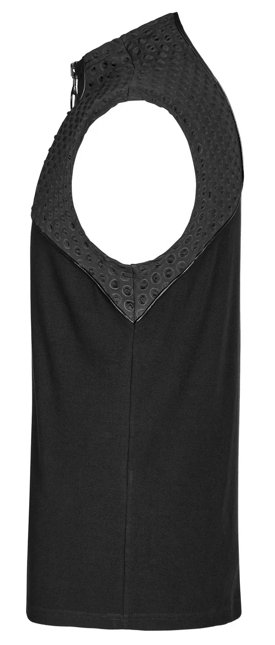 Schwarzes Gothic Tank Top von Punk Rave – Seitenansicht