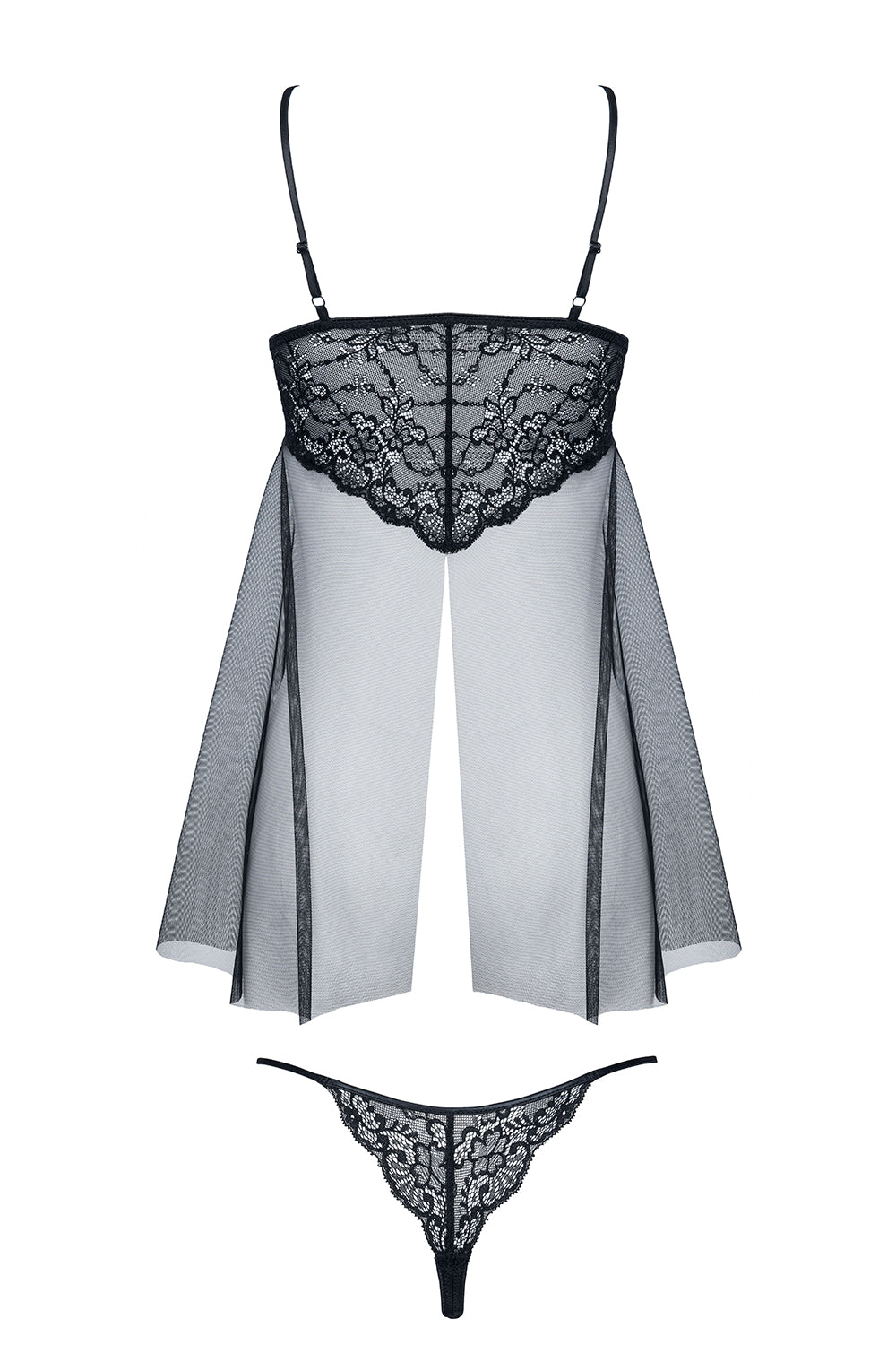 schwarzes Babydoll Clotilde - XL-1