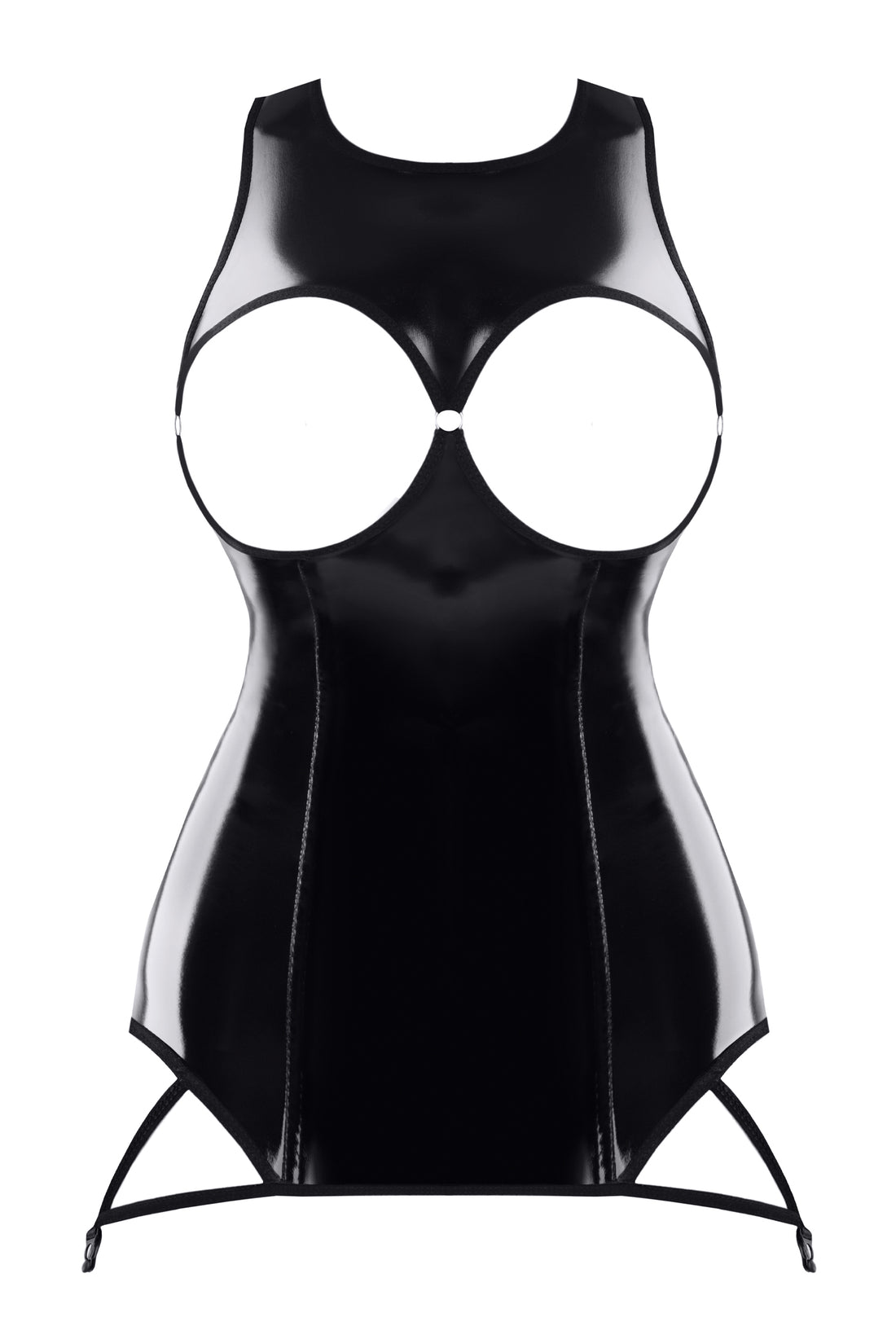 black vinyl mini dress TDXanna001 - 2XL-0