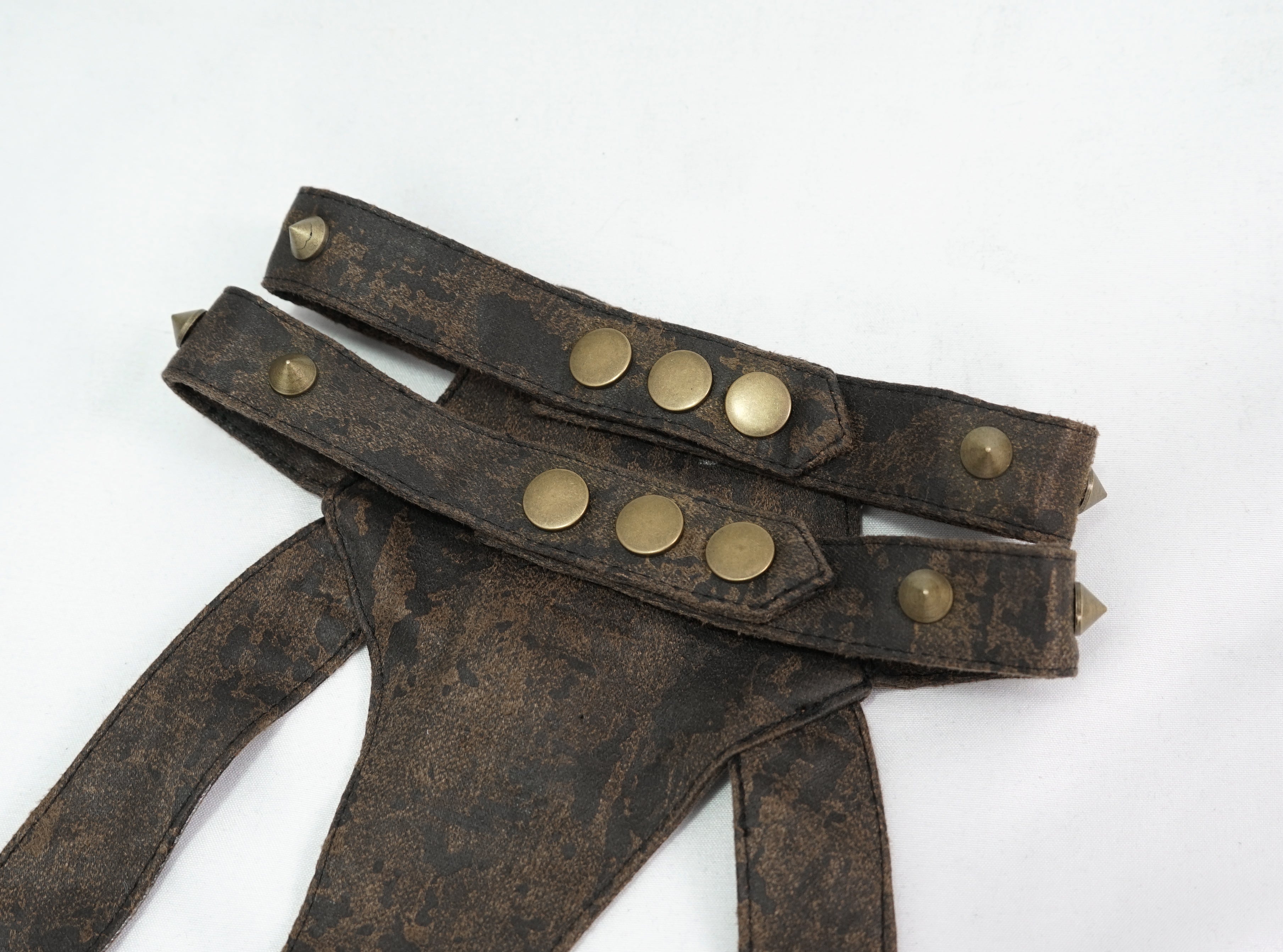 Devil Fashion – Steampunk Body Harness mit Ketten & Choker in Braun