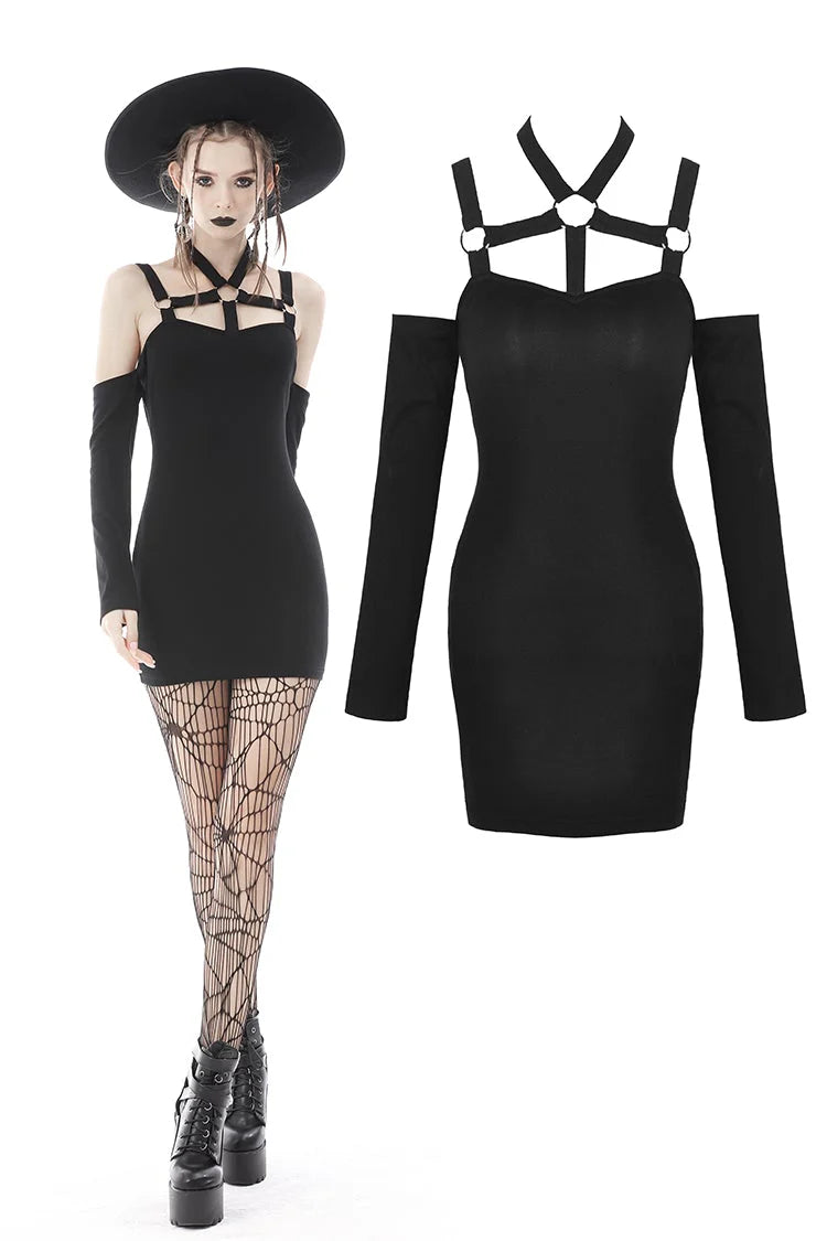 Dark in Love – Off-Shoulder Mini-Kleid „Bound Desire“ im Fessel-Look