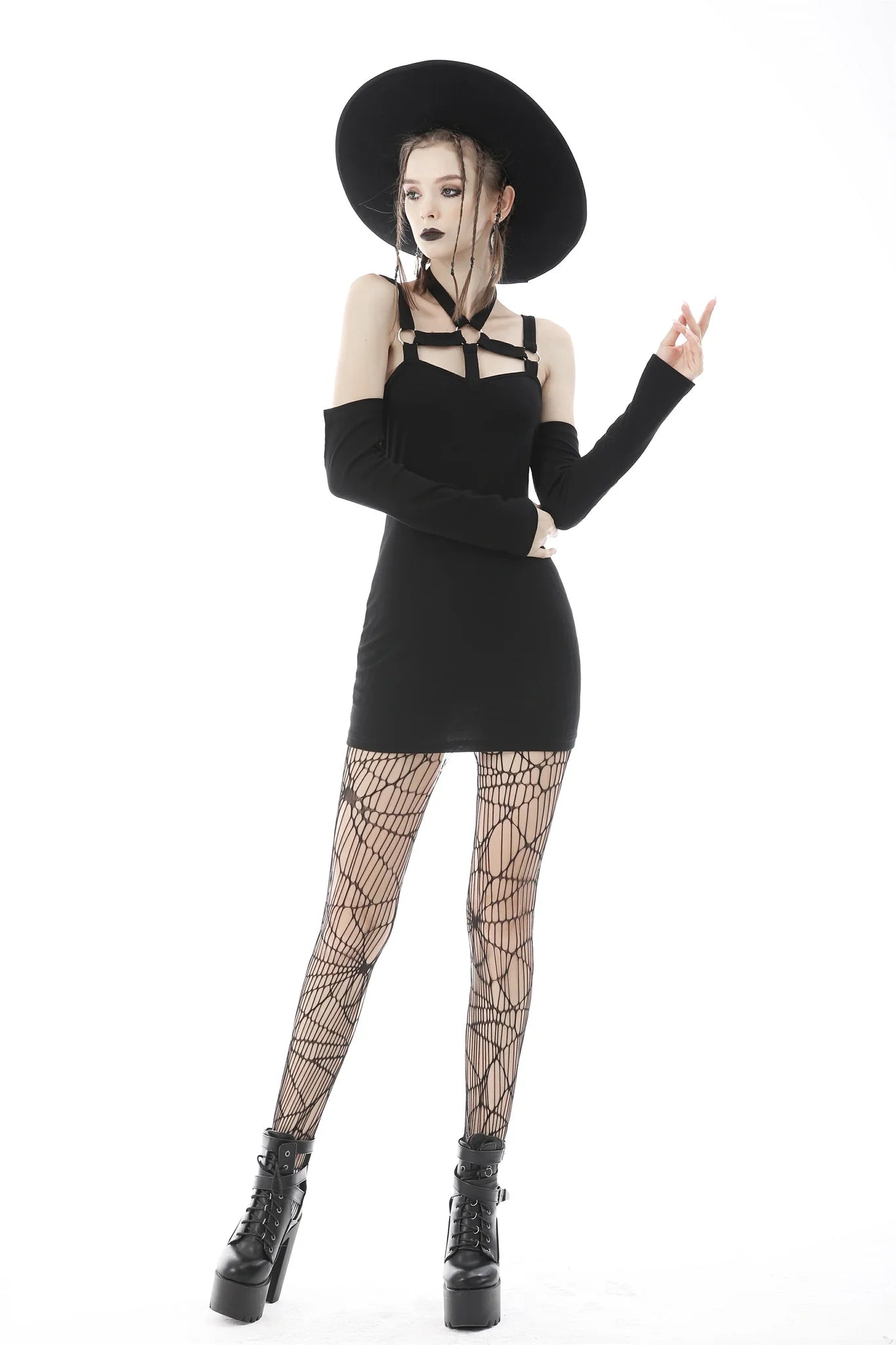 Dark in Love – Off-Shoulder Mini-Kleid „Bound Desire“ im Fessel-Look