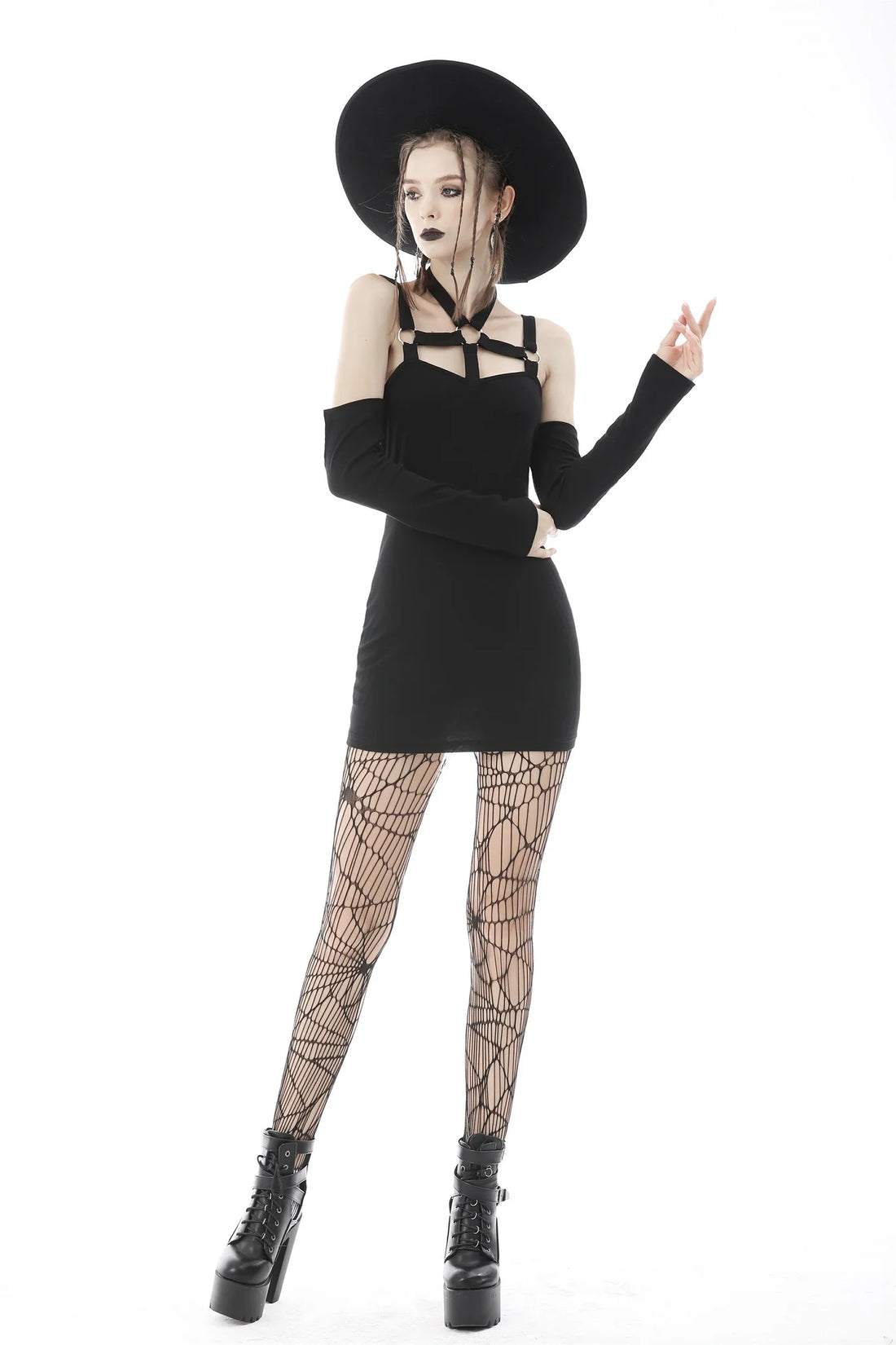 Dark in Love – Off-Shoulder Mini-Kleid „Bound Desire“ im Fessel-Look