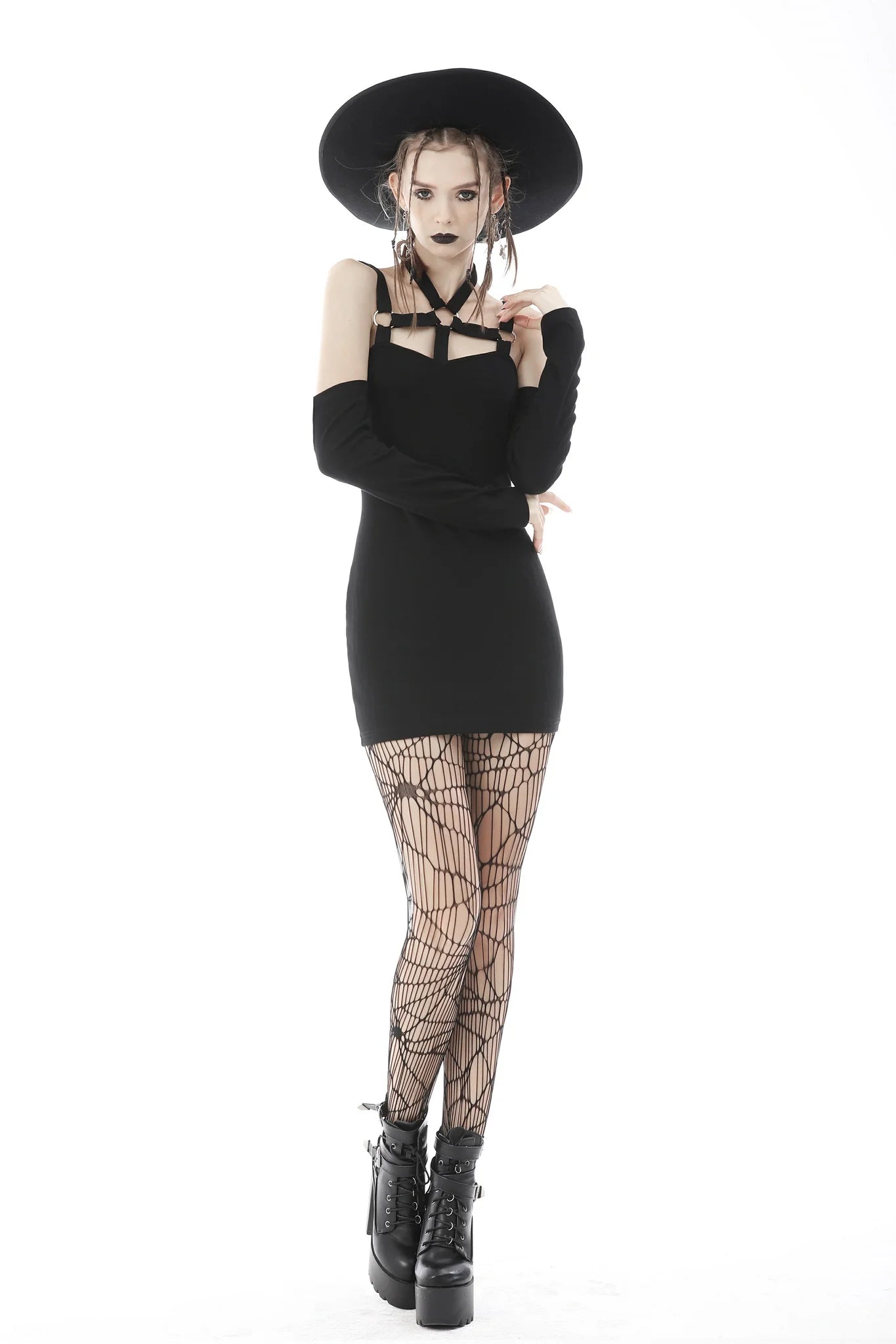 Dark in Love – Off-Shoulder Mini-Kleid „Bound Desire“ im Fessel-Look