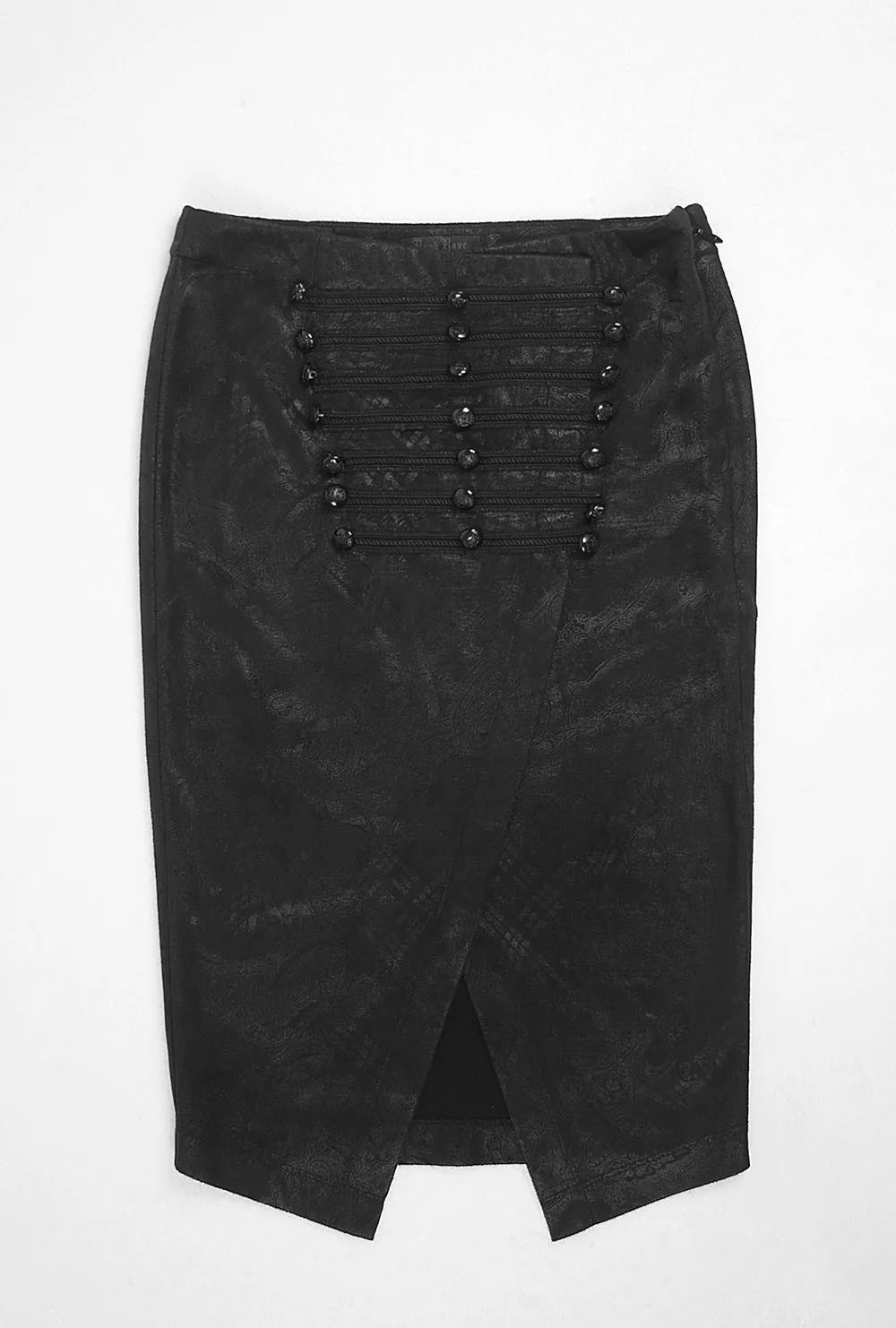 Detail der geprägten Metallknöpfe im Military-Stil