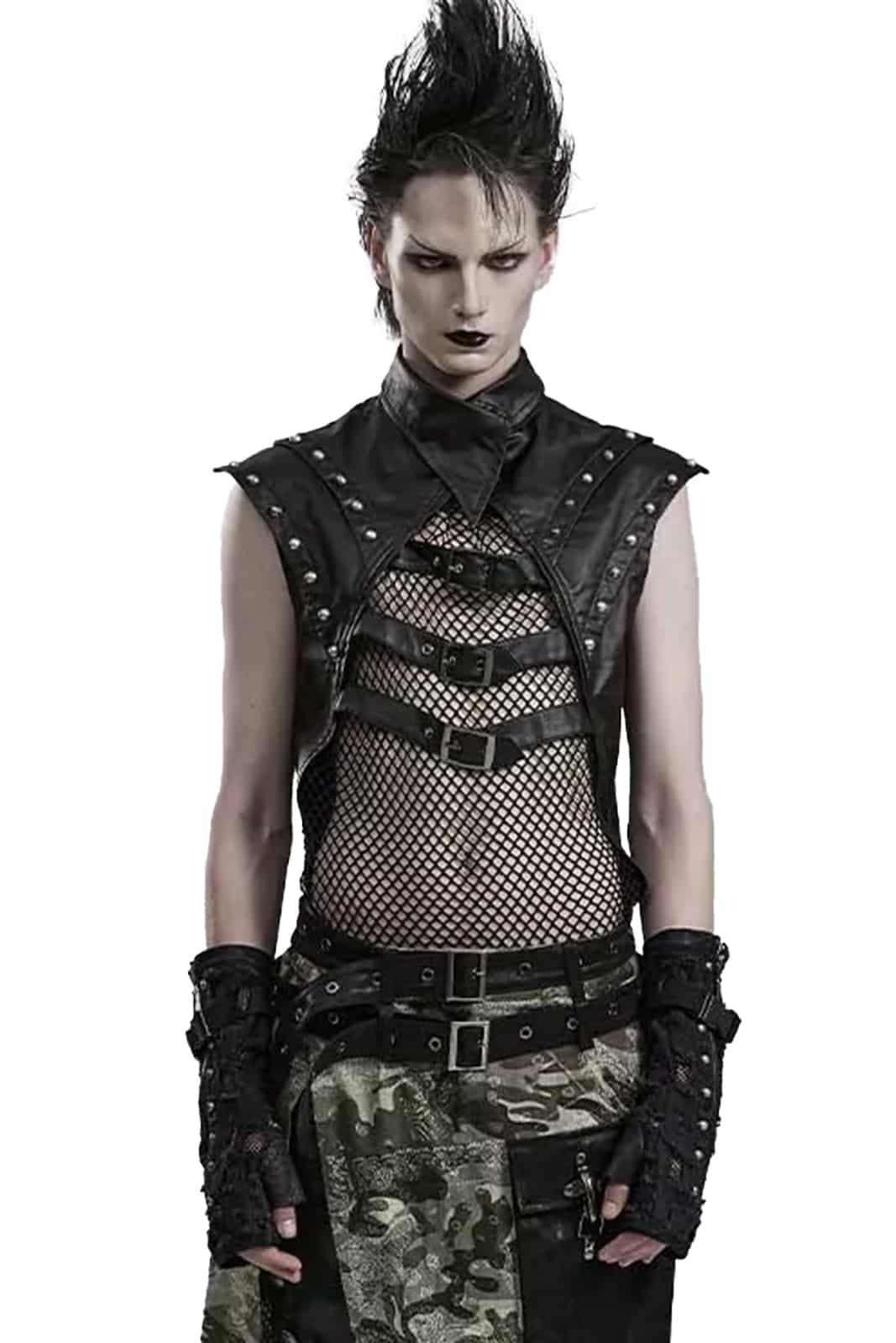 Nahaufnahme der Nieten & Kunstleder-Applikationen