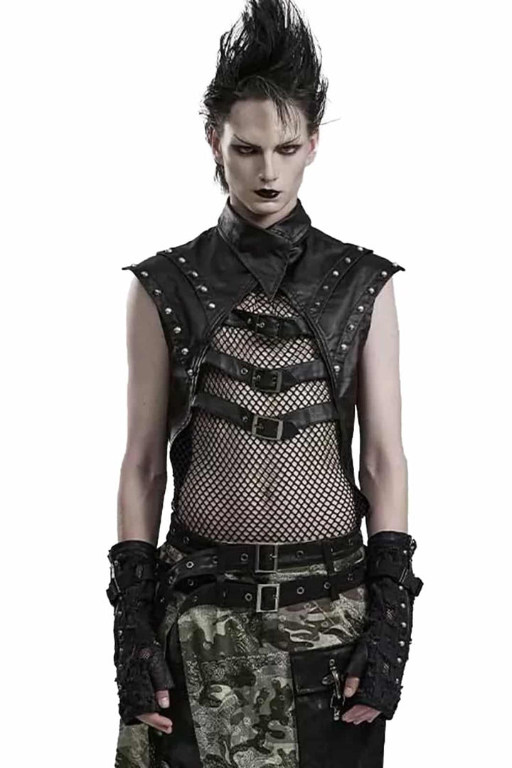 Nahaufnahme der Nieten & Kunstleder-Applikationen