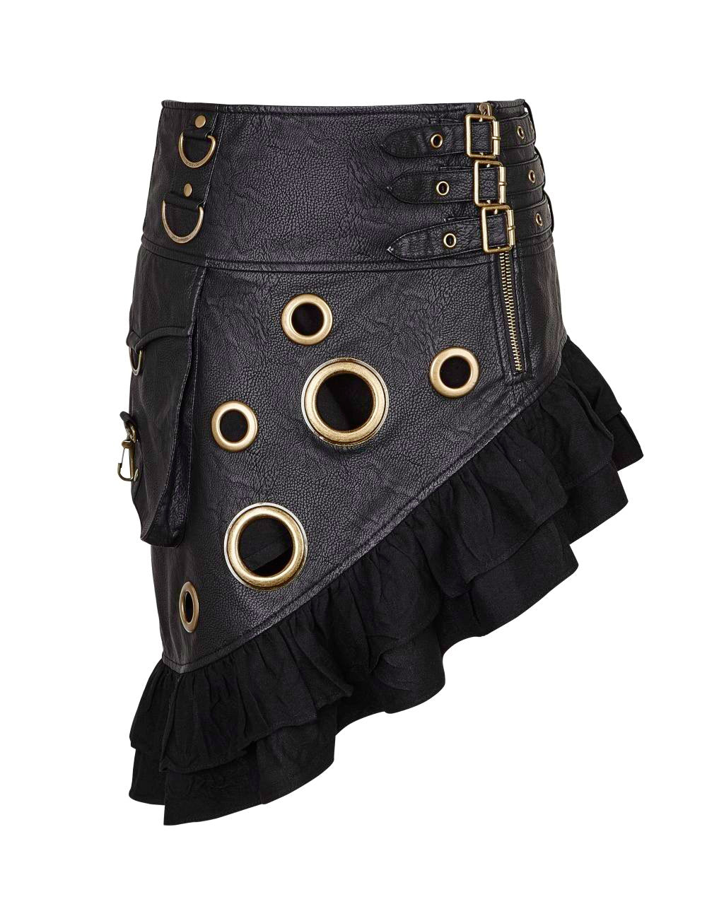 Drei Schnallenriemen aus Kunstleder mit Antik-Metall-Elementen