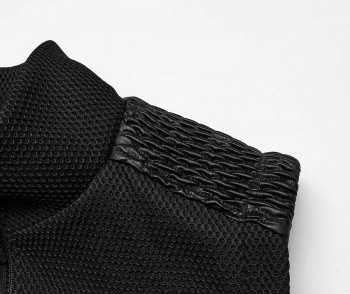 Punk Rave Cyberpunk Weste – Mesh & Kunstleder mit Protektoren | Futuristischer Kinky Military Style.