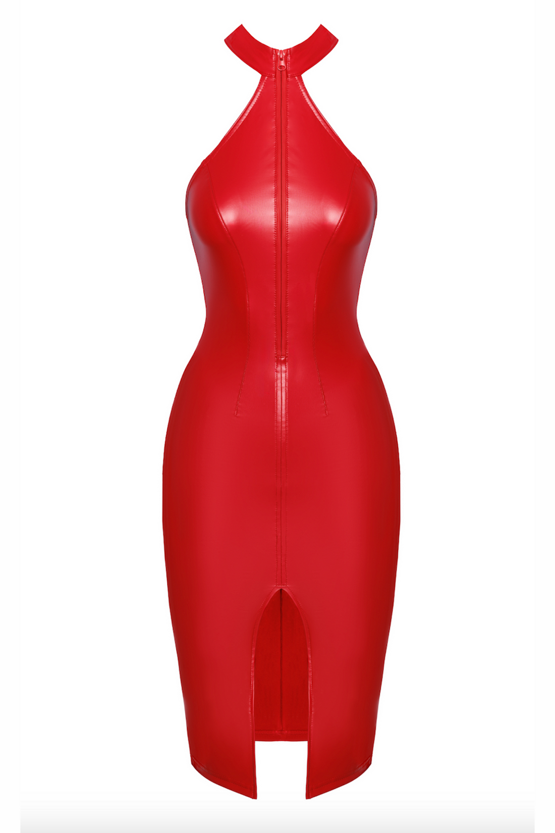 Power Wetlook-Material in Rot – matt mit leichtem Glanz
