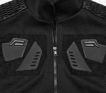 Punk Rave Cyberpunk Weste – Mesh & Kunstleder mit Protektoren | Futuristischer Kinky Military Style.