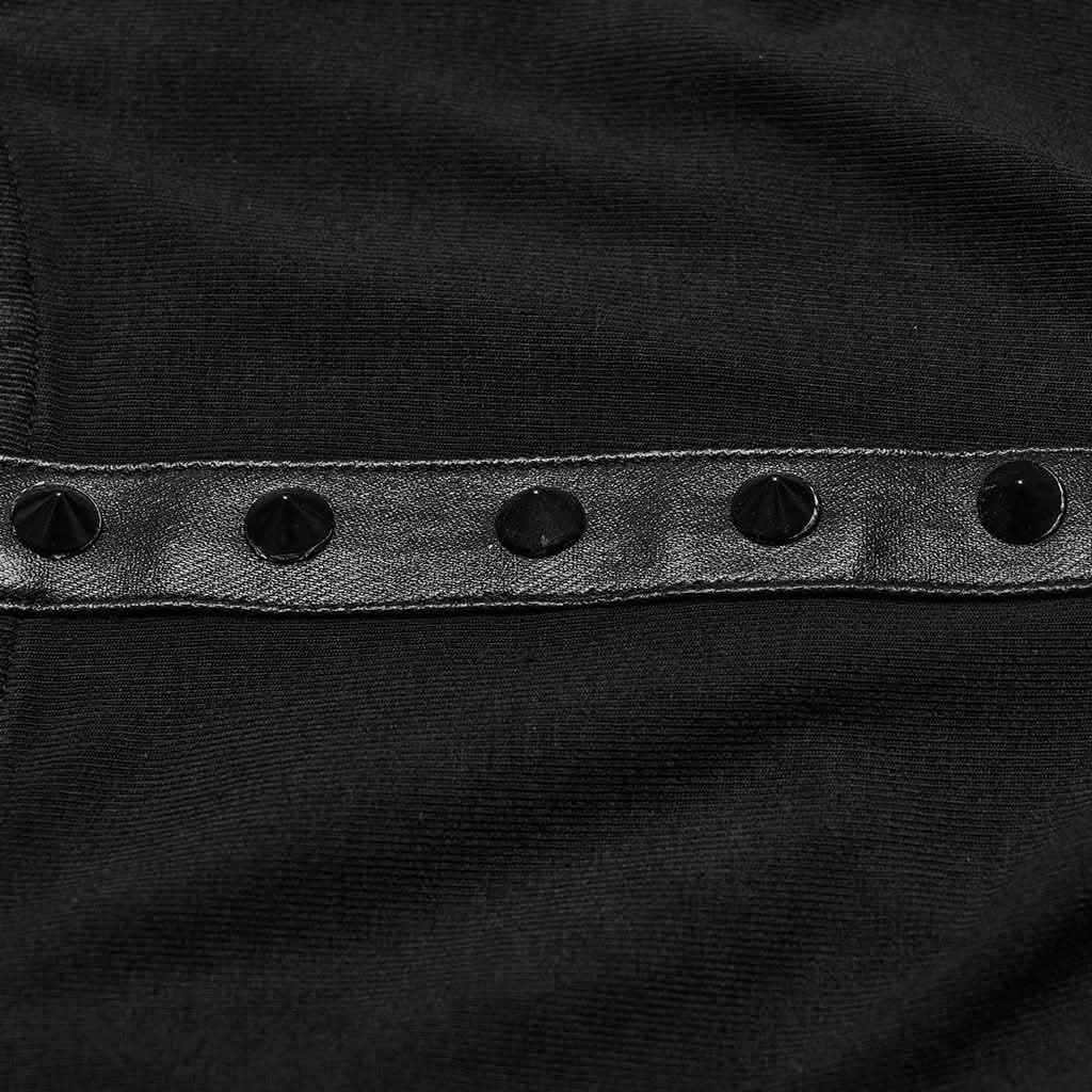 Punk Rave Top mit Cross-Wrap Design und Nieten-Dekor