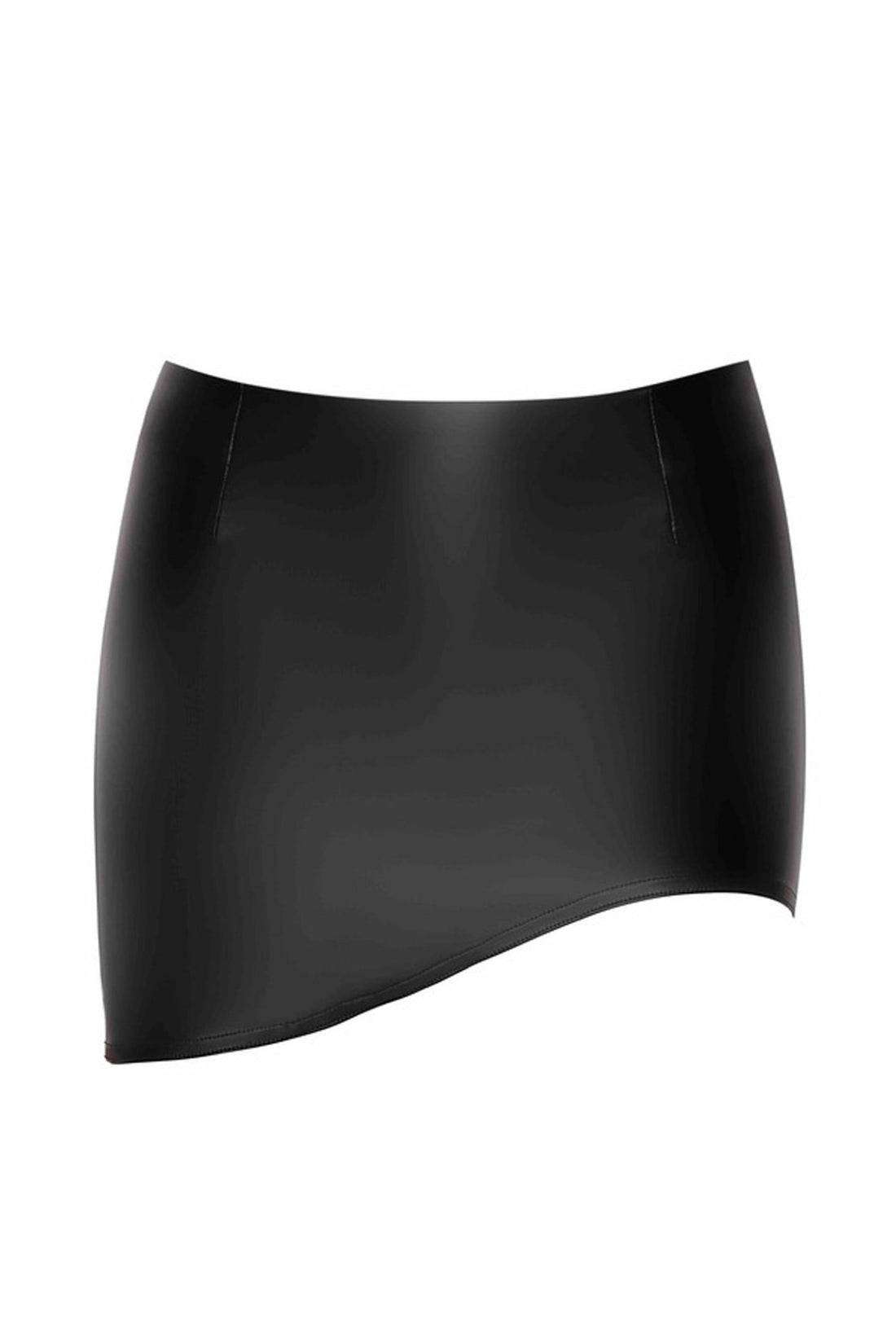 Wetlook-Minirock mit abgenähter Taille für perfekten Sitz