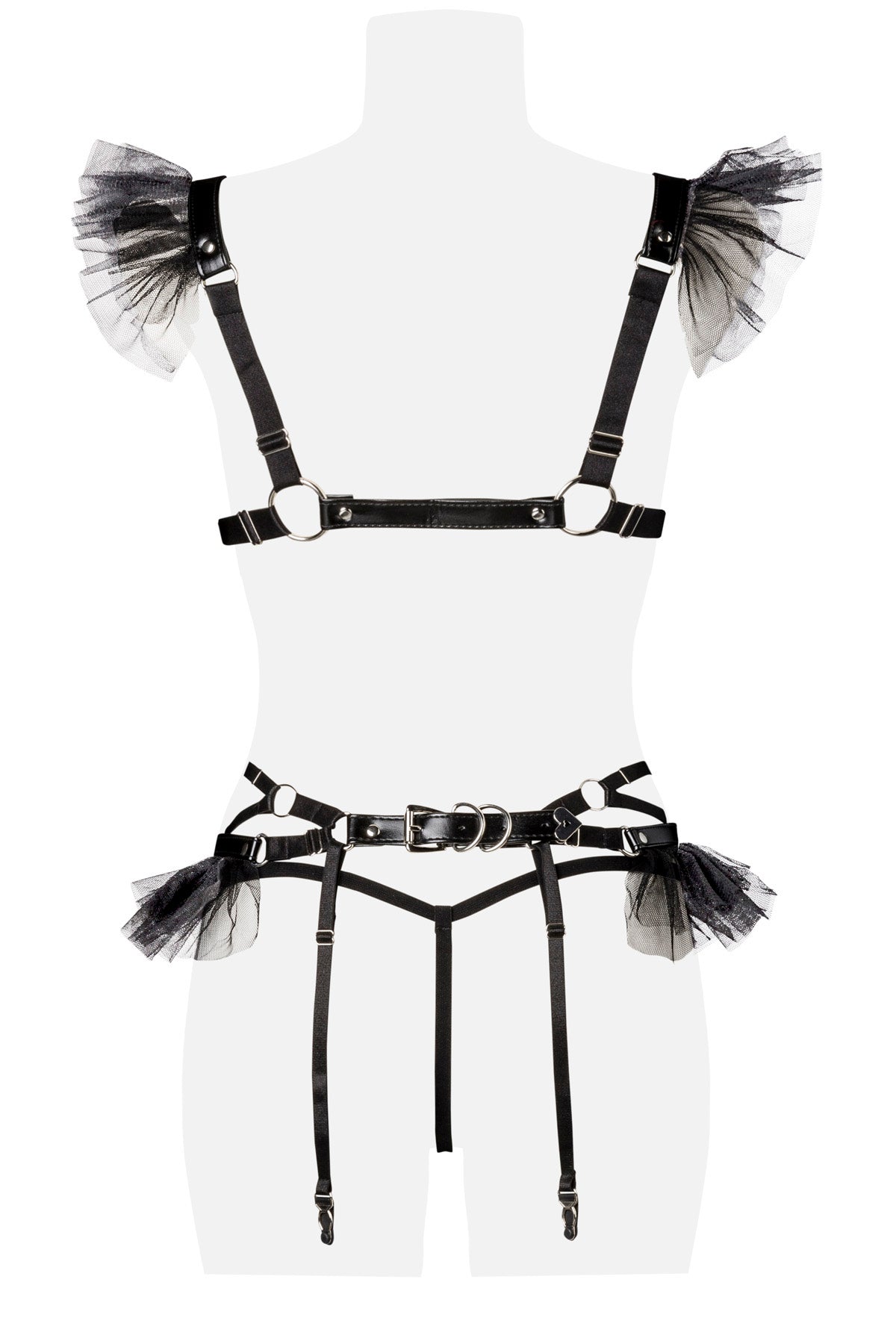 Detailfoto des Strings mit glänzender Strass-Verzierung aus dem Grey Velvet Set